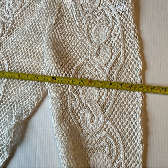 ZARA Sz M WOMAN Crocheted pants Knit Oyster WHITE Blogger Favorite 100% cotton💖 - Picture 9 of 13